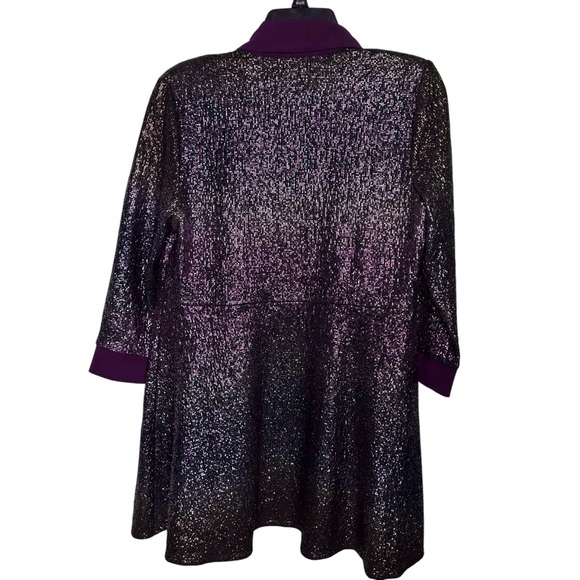 R&M Richards Metallic Open Front Blazer Jacket, Cardigan, Fairy, Size 6 - Picture 3 of 10